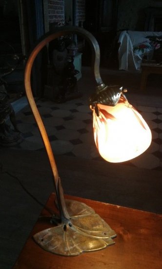 フランス製　アンティークランプ　エミールガレ　ランプ（トンボと草木）