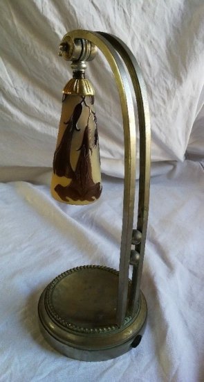 フランス製　アンティークランプ　エミールガレ　朝鮮朝顔のランプ