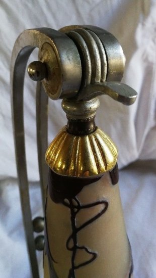 フランス製　アンティークランプ　エミールガレ　朝鮮朝顔のランプ