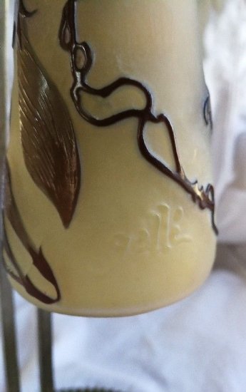 フランス製　アンティークランプ　エミールガレ　朝鮮朝顔のランプ