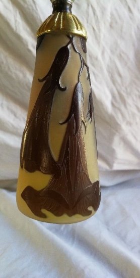 フランス製　アンティークランプ　エミールガレ　朝鮮朝顔のランプ