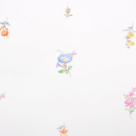 マイセンＢフォーム １級品 フラワー装飾付き大型トレー　赤（レッド）