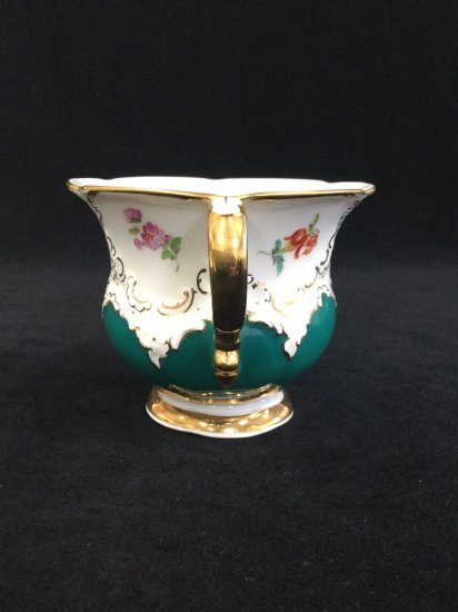 328マイセン Bフォーム １級品 グリーン 小花柄カップ＆ソーサー