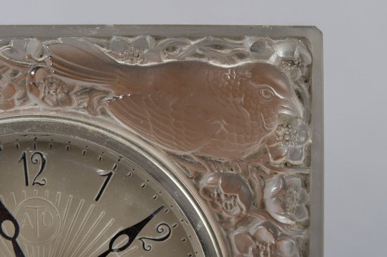 希少品　ルネ・ラリック時計　「日本からやって来た四羽のスズメ」