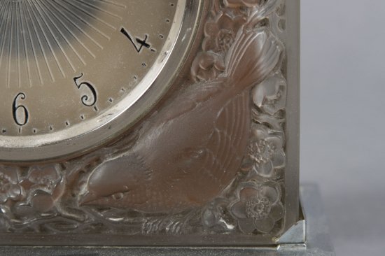 希少品　ルネ・ラリック時計　「日本からやって来た四羽のスズメ」