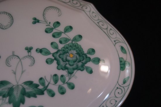 マイセン　インドの華　小物入れ　グリーン