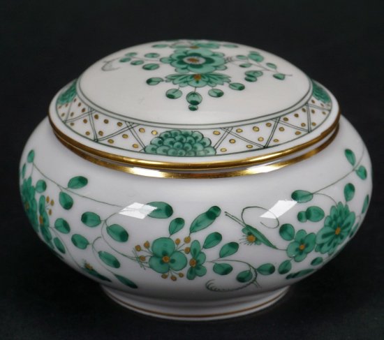 マイセン　インドの華　小物入れ　グリーン　二級品