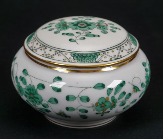 マイセン　インドの華　小物入れ　グリーン　二級品