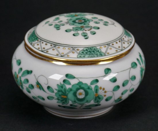 マイセン　インドの華　小物入れ　グリーン　二級品