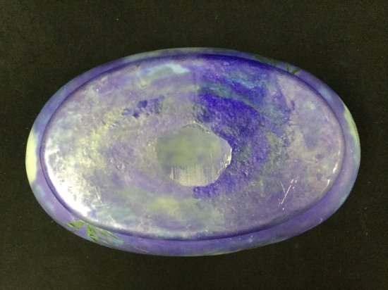 174 ドームナンシー「moda」 紫黄花紋図 花器 睡蓮の花