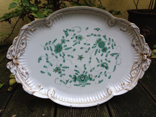マイセン　インドの華　大皿　40cm　グリーン　一級品