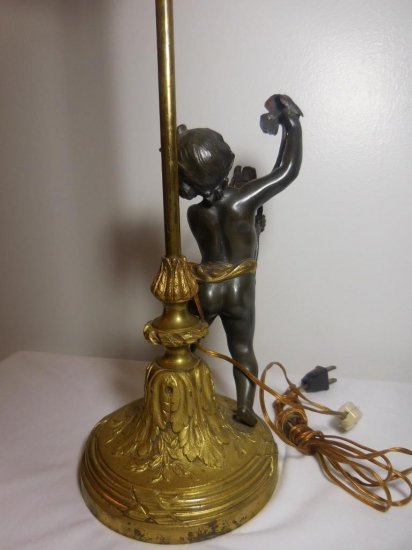 エミール・ガレ　ブロンズ　カメオ彫り　テーブルランプ　1890年頃