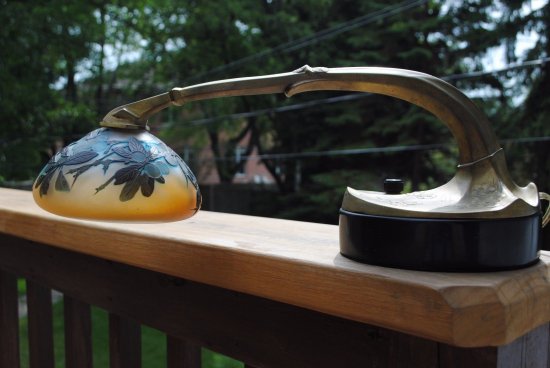 エミール・ガレ　アールヌーボー　カメオ彫り　ピアノ・デスクランプ　1900年代初期