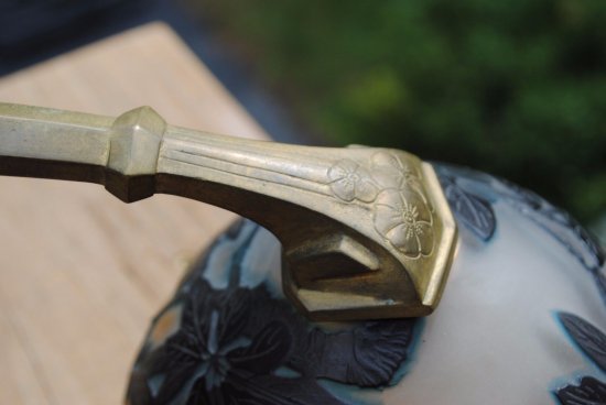 エミール・ガレ　アールヌーボー　カメオ彫り　ピアノ・デスクランプ　1900年代初期