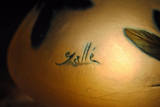 エミール・ガレ　アールヌーボー　カメオ彫り　ピアノ・デスクランプ　1900年代初期