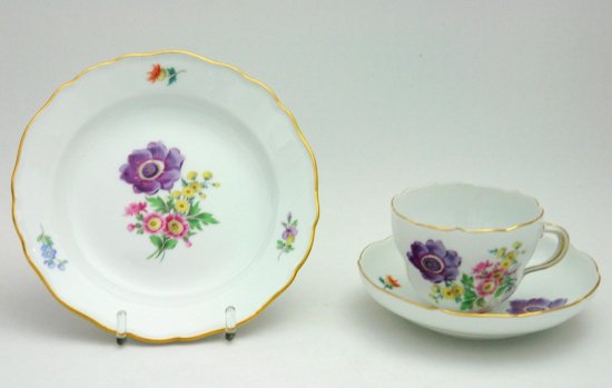 マイセン　現代マイセン　コーヒーセット　花柄　６人セット（21ピース）　一級品