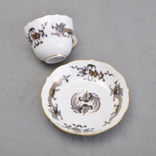 マイセンMeissen コーヒーカップ＆ソーサー ドラゴングレー 