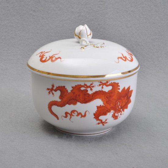 マイセンMeissen　シュガーポット　明朝ドラゴン（赤）