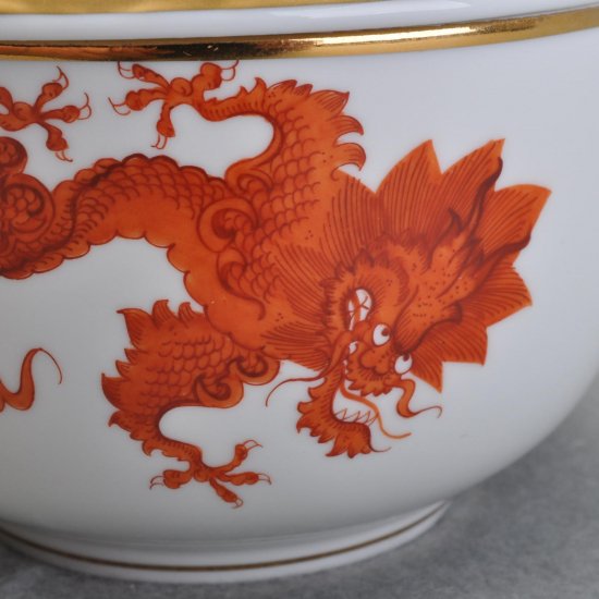 マイセンMeissen　シュガーポット　明朝ドラゴン（赤）