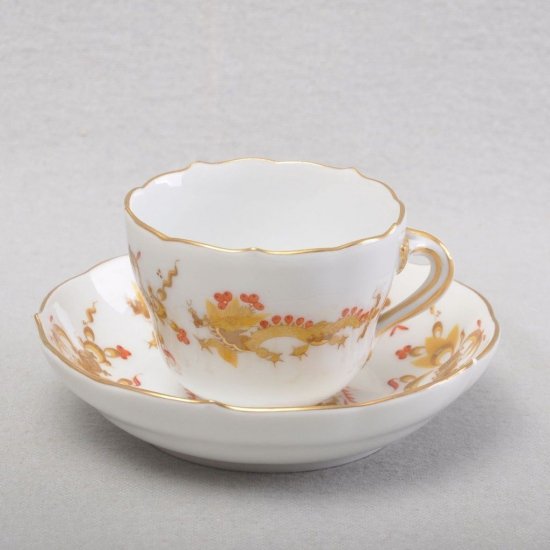 マイセンMeissen　コーヒーカップ＆ソーサー　ドラゴンイエロー
