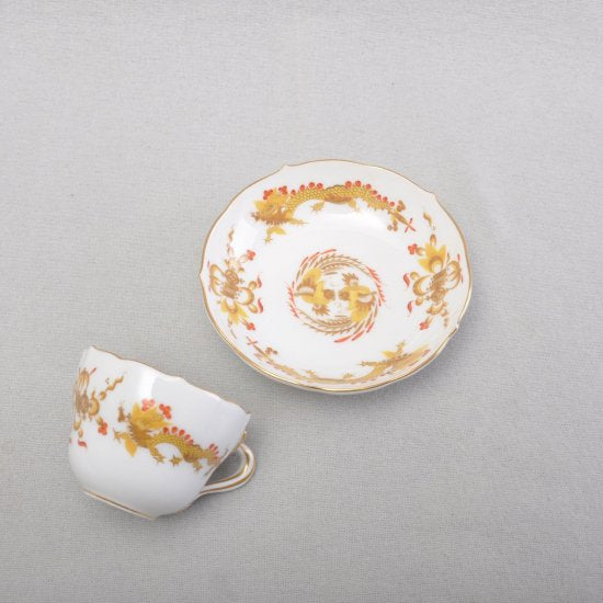 マイセンMeissen　コーヒーカップ＆ソーサー　ドラゴンイエロー