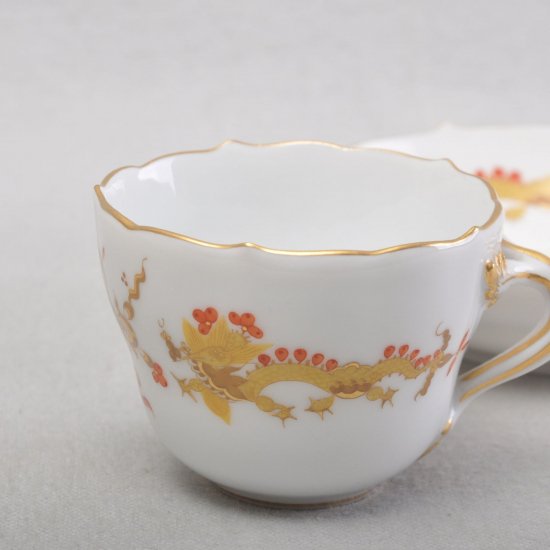 マイセンMeissen　コーヒーカップ＆ソーサー　ドラゴンイエロー