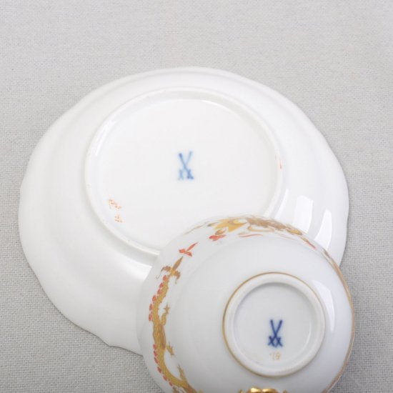 マイセンMeissen　コーヒーカップ＆ソーサー　ドラゴンイエロー