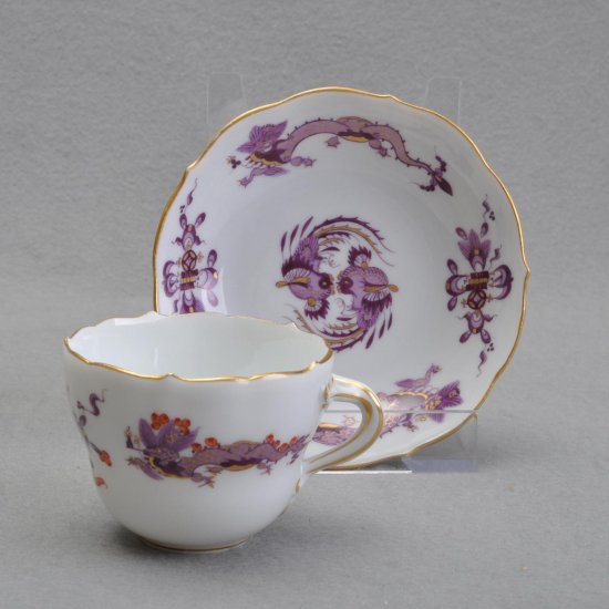 マイセン Meissen 　コーヒーカップ＆ソーサー　　　　　 　　ドラゴン（紫）