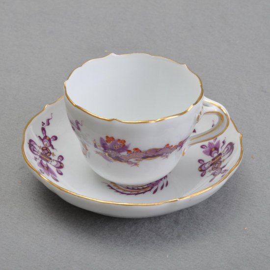 マイセン Meissen 　コーヒーカップ＆ソーサー　　　　　 　　ドラゴン（紫）