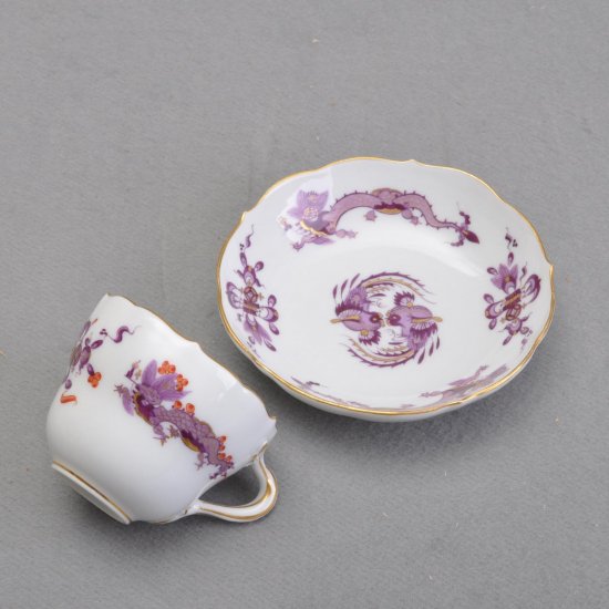 マイセン Meissen 　コーヒーカップ＆ソーサー　　　　　 　　ドラゴン（紫）