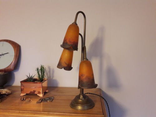 ミューラー兄弟　アール・デコ様式　三連チューリップランプ