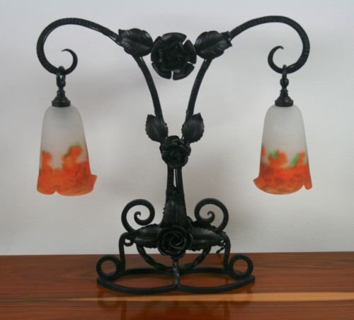 ミューラー兄弟　テーブルランプ　アール・ヌーボー様式　1905～1915年頃
