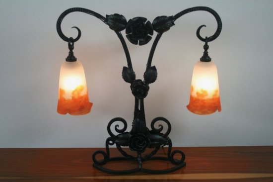 ミューラー兄弟　テーブルランプ　アール・ヌーボー様式　1905～1915年頃