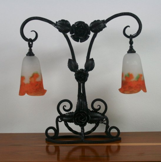 ミューラー兄弟　テーブルランプ　アール・ヌーボー様式　1905～1915年頃