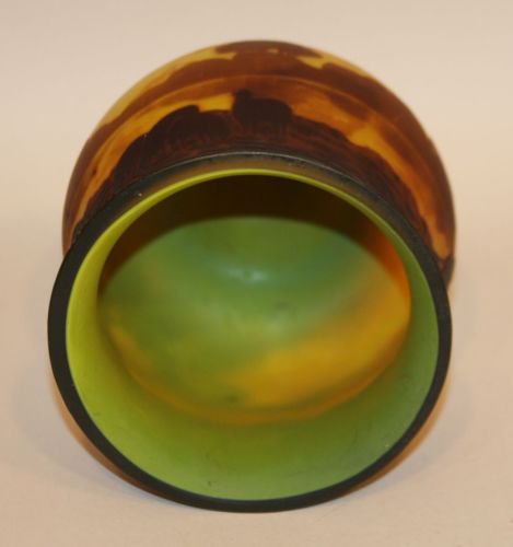 ミューラー兄弟　カメオ彫り　アール・ヌーボー様式　ブドワールランプ