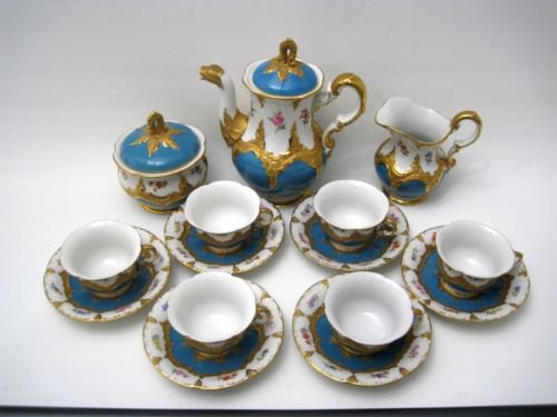 マイセン　Bフォーム　ターコイズブルー　小花　一級品　15ピース