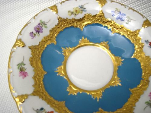 マイセン　Bフォーム　ターコイズブルー　小花　一級品　15ピース