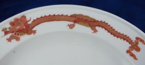 マイセン　シノワズリ　プレート　ドラゴン 　ロイヤルレッド　1760年ごろ