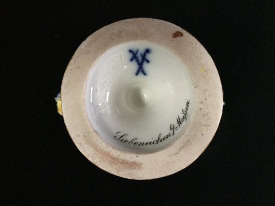 329 マイセン Meissen アップリケ 薔薇と風景画 花瓶