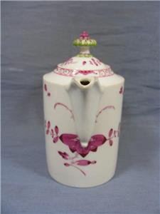 マイセン　マルコリーニ　コーヒー・ティーポット　赤紫色　1780年頃