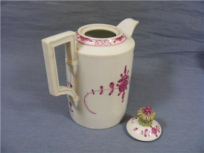 マイセン　マルコリーニ　コーヒー・ティーポット　赤紫色　1780年頃