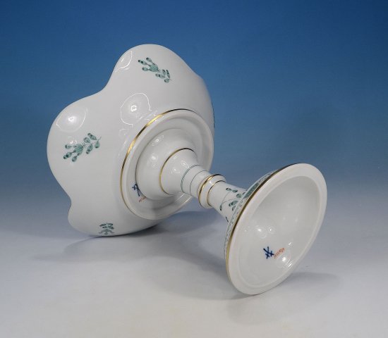 マイセン　インドの華　コンポート　グリーン　一級品