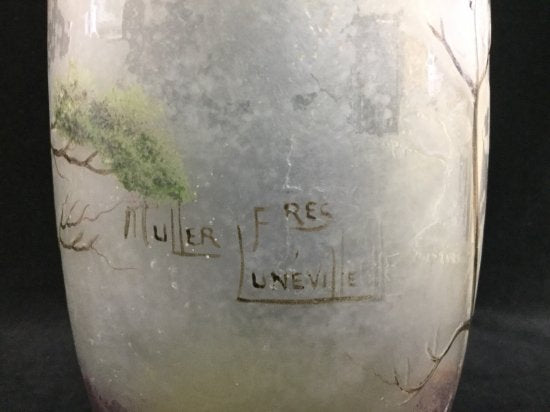 110 ミューラー兄弟 木々風景図紋 花瓶