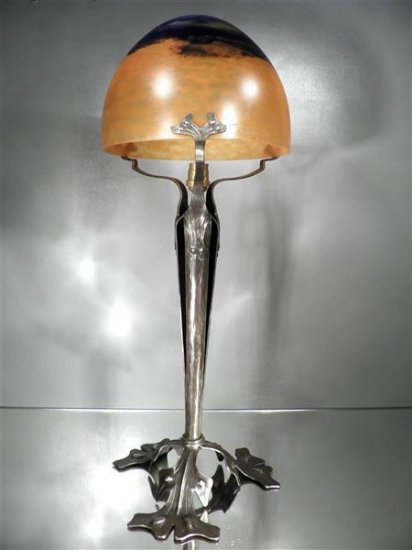 ドーム兄弟（ドーム・ナンシー）テーブルランプ　パート・ド・ヴェール　1900-10年代　アール・ヌーボー様式