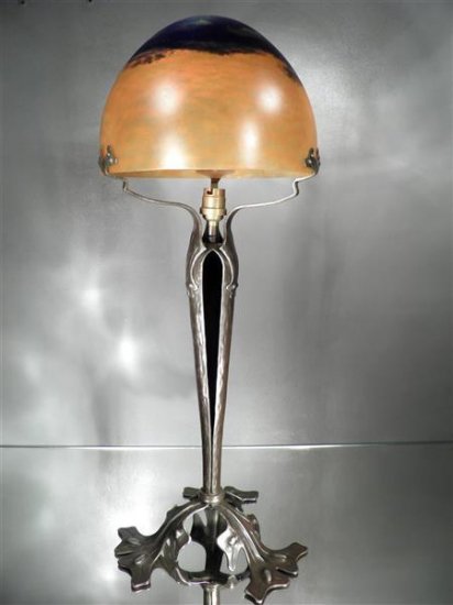 ドーム兄弟（ドーム・ナンシー）テーブルランプ　パート・ド・ヴェール　1900-10年代　アール・ヌーボー様式