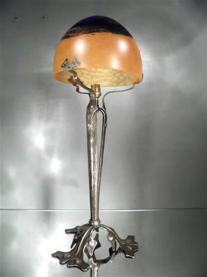 ドーム兄弟（ドーム・ナンシー）テーブルランプ　パート・ド・ヴェール　1900-10年代　アール・ヌーボー様式