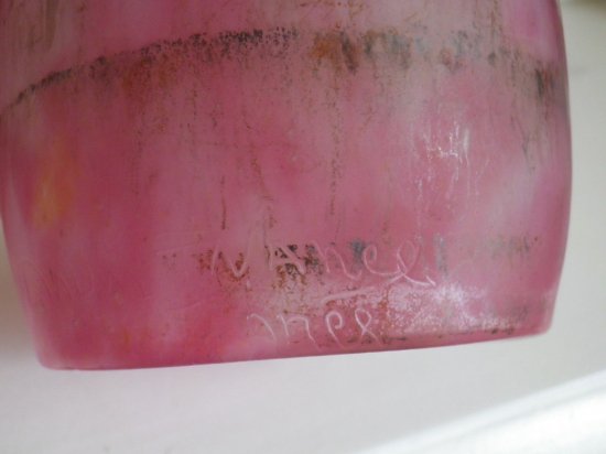 ドーム・ナンシー Daum Nancy ガラスペースト製 鉄で装飾されたアンティークランプ