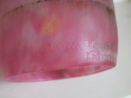 ドーム・ナンシー Daum Nancy ガラスペースト製 鉄で装飾されたアンティークランプ