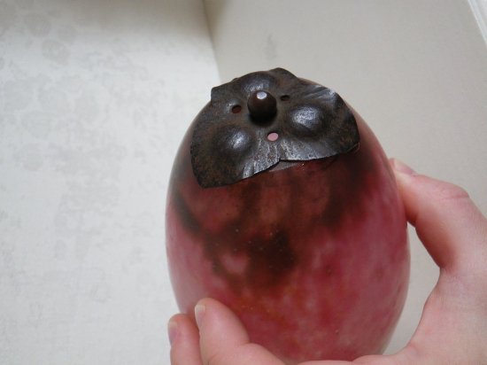 ドーム・ナンシー Daum Nancy ガラスペースト製 鉄で装飾されたアンティークランプ