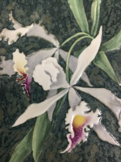 Meissen マイセン 陶板 カトレア　四季シリーズの中の１枚　最高峰最高級作品！